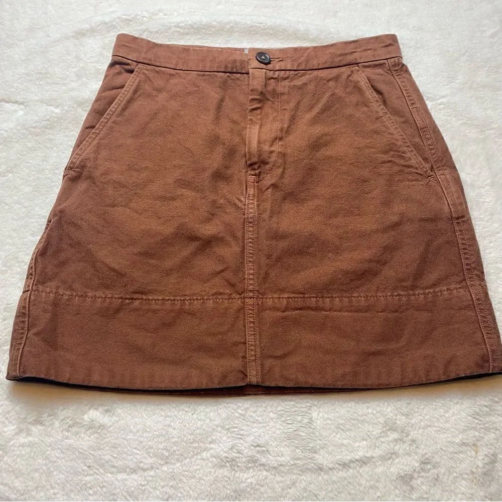 Everlane The Canvas Stamp Brown Skirt Size 2
